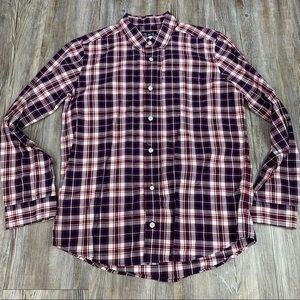 Children’s Place Red Blue Plaid Button Front SZ M